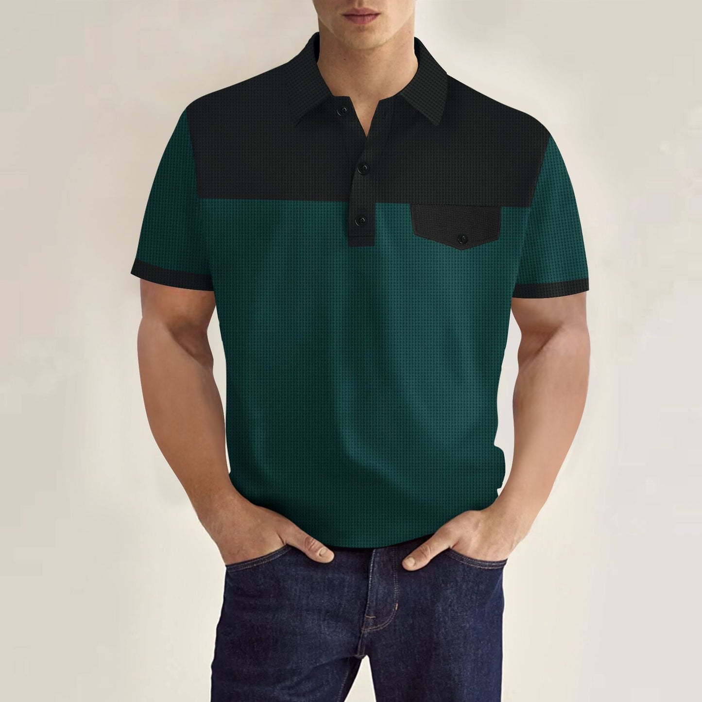 Herren Polohemd Slim Fit Gestreift Modern