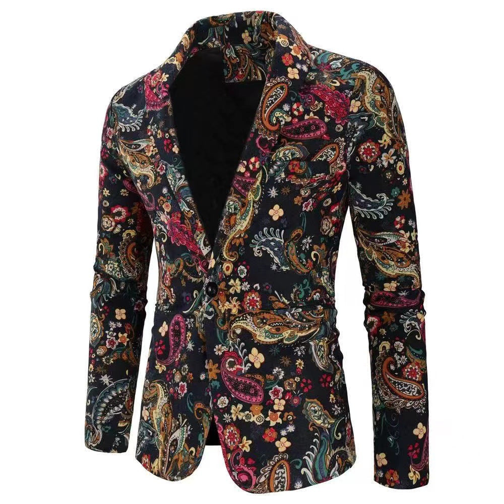 Herren Blazer Modern Bunt Grafik Design
