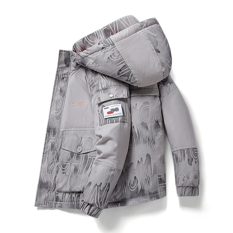 Herren Winterjacke Steppjacke Verstellbares Kapuzen-Design Praktische Taschen - BerlinGlamour