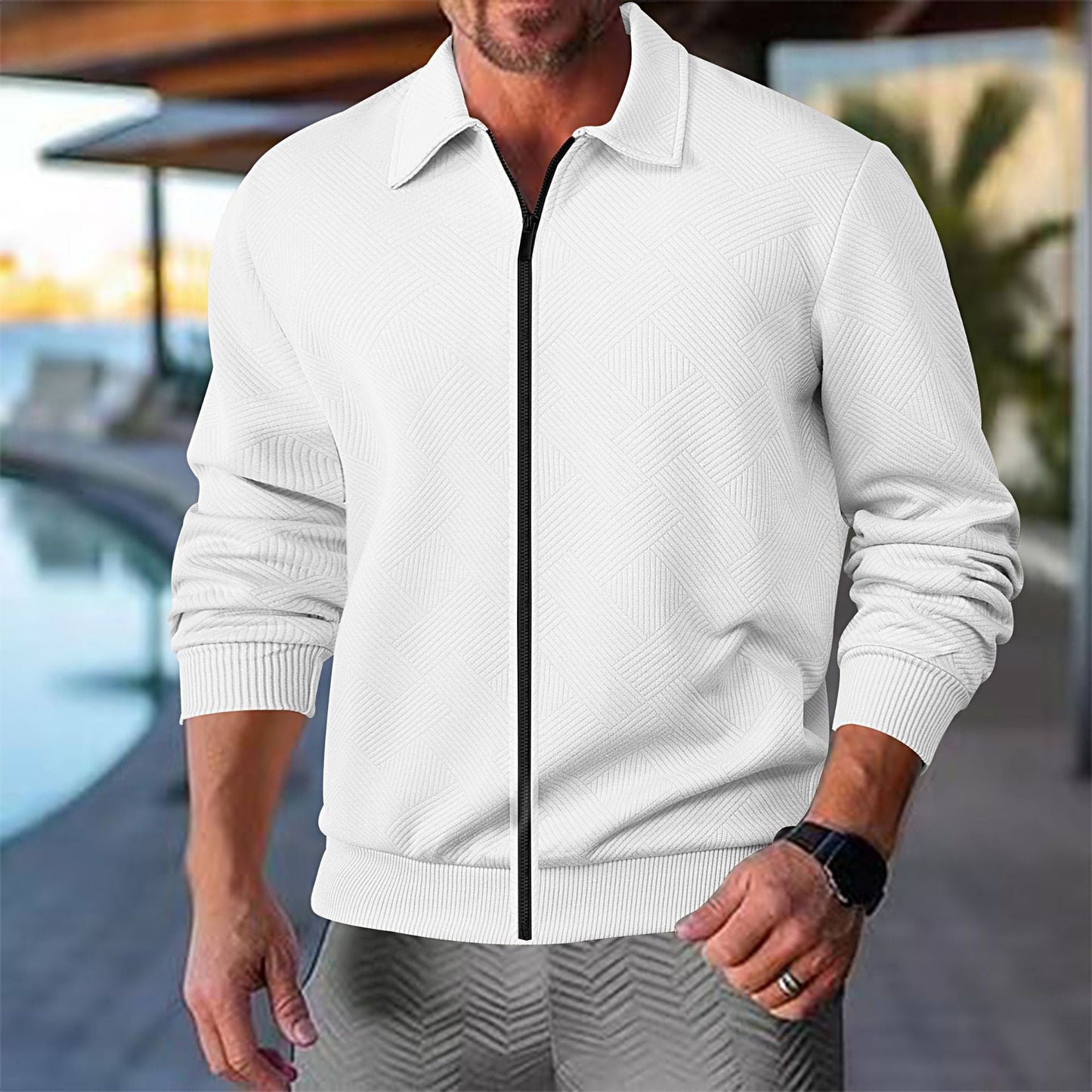 Herren Freizeitjacke Leicht Strukturiert Modern Berlin