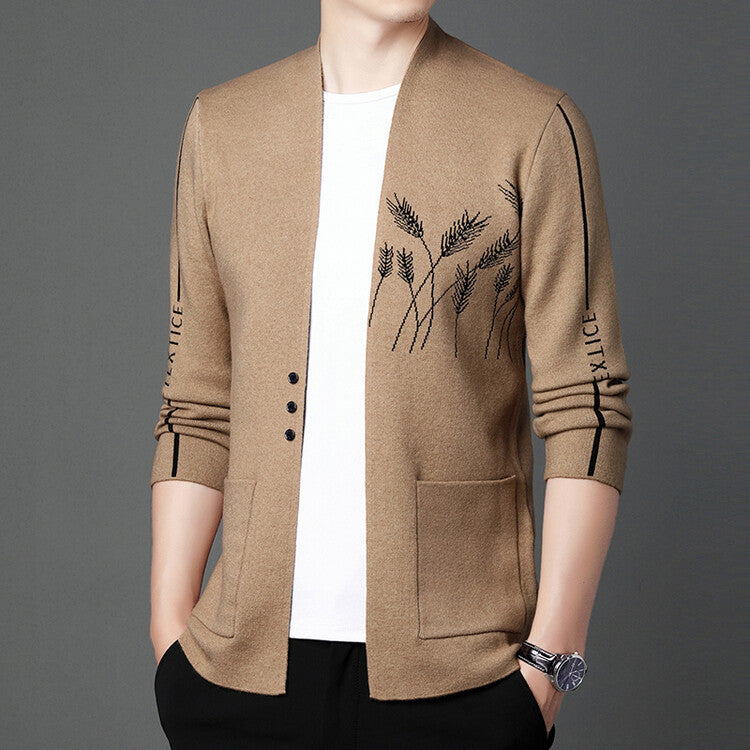 Herren Strickjacke Modern mit Feinstickerei Trendig