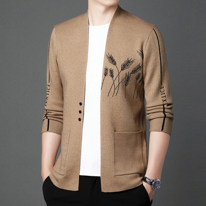 Herren Strickjacke Modern mit Feinstickerei Trendig