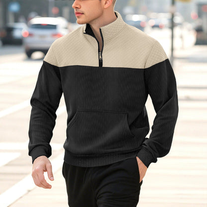 Herren Fleece Pullover Stehkragen Modern Trendy