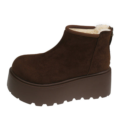 Damen Stiefelette Platform Warm Kuschelig Winter
