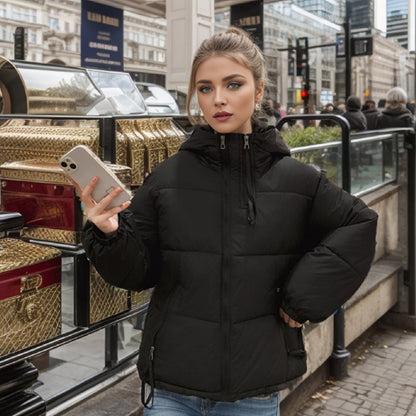 Damen Übergangsjacke Voluminös Steppnaht Taschen Modisch