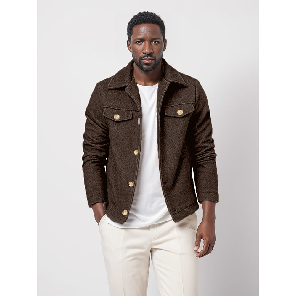 Moderne Herren Denimjacke mit Knöpfen und Taschen