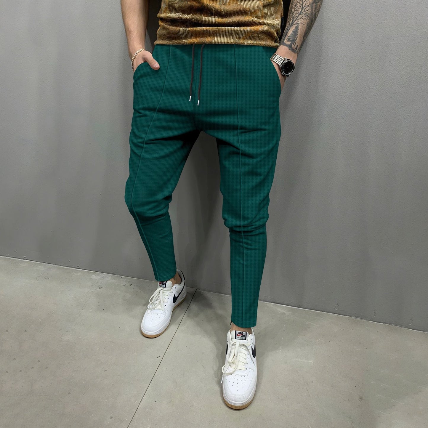 Herren Anzughose Slim Fit mit Reißverschluss Modern