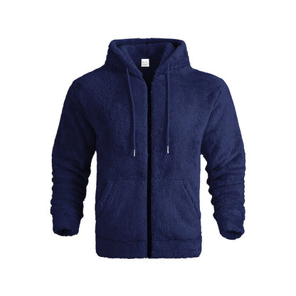 Weicher Fleece-Hoodie für Herren mit Taschen Reißverschluss