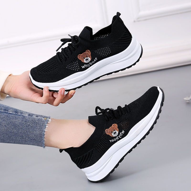 Damen Sneaker Sportlich atmungsaktiv mit Schnürsenkeln