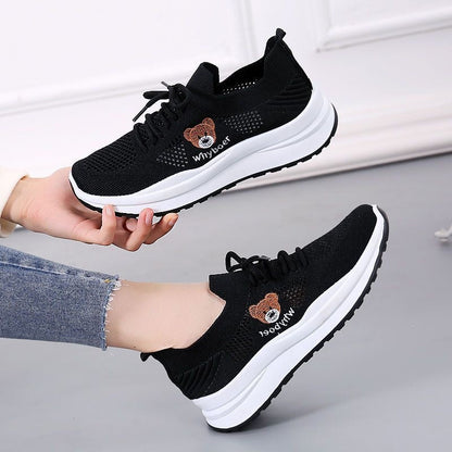 Damen Sneaker Sportlich atmungsaktiv mit Schnürsenkeln