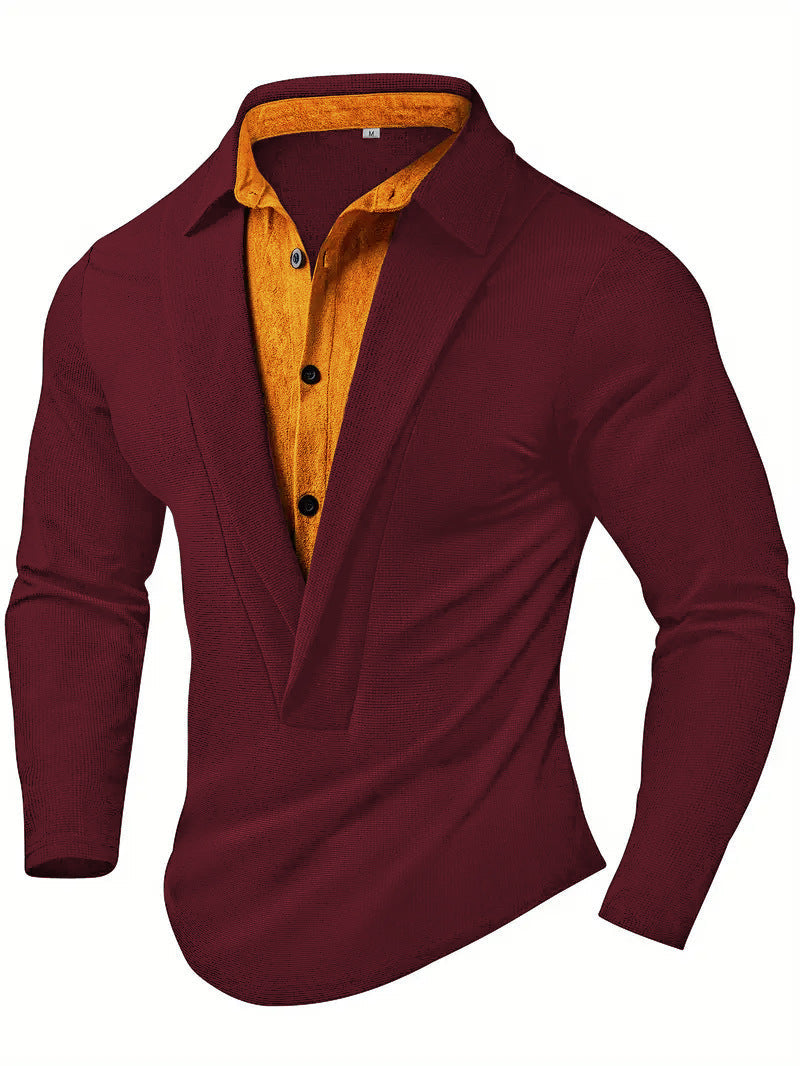 Herren Langarmhemd Modern mit Textildruck Elegantes Design