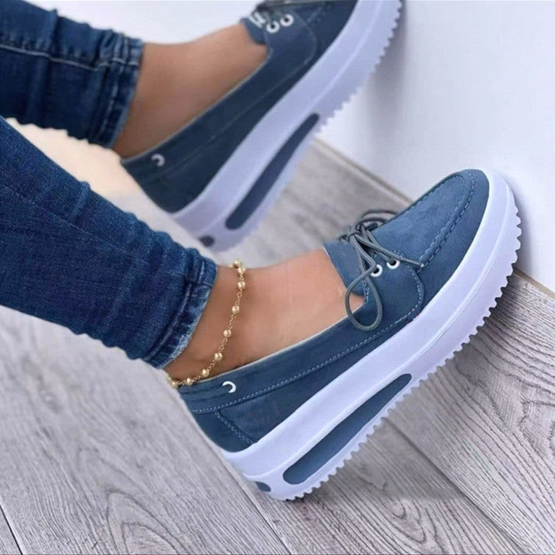 Damen Sneaker Slip-On Veloursleder Schuhe Bequem Rutschfest