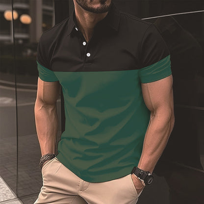 Herren Poloshirt Farbblock Design Modern Berlin Style