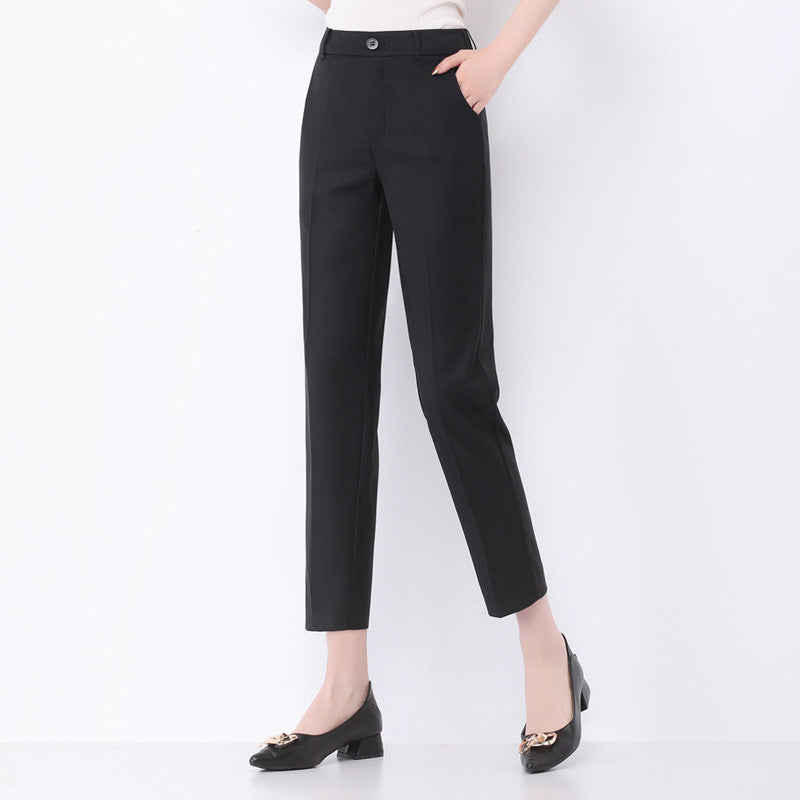 Damen Slimfit Stoffhose Elegant Schwarz