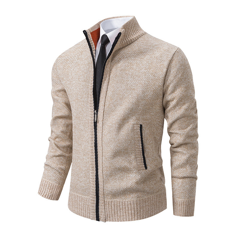 Herren Strickjacke Elegant Reißverschluss Kragen