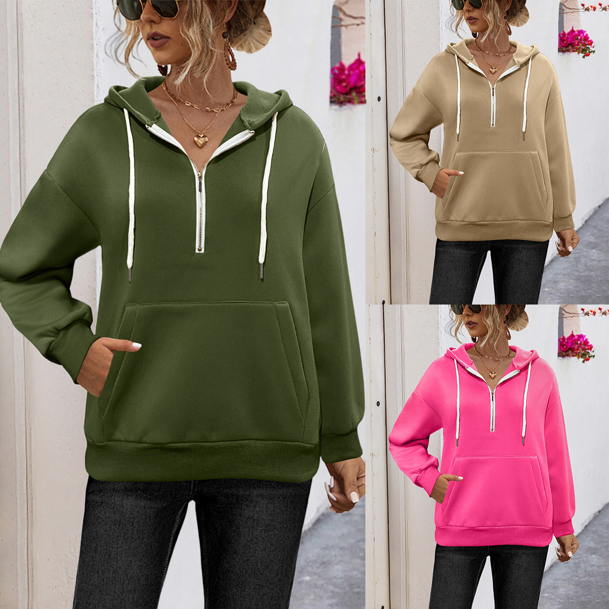Damen Kapuzenpullover Sportlich Mit Kängurutasche - BerlinGlamour