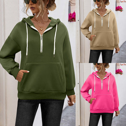 Damen Kapuzenpullover Sportlich Mit Kängurutasche - BerlinGlamour