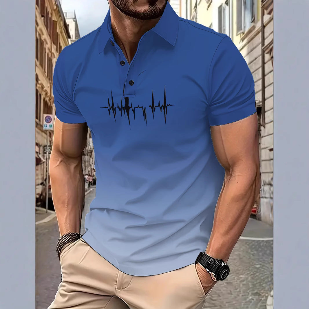 Herren Poloshirt EKG Motiv Modern Berlin Style - BerlinGlamour