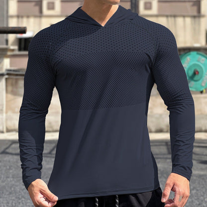 Herren Langarmshirt Sportlich Atmungsaktiv Mesh