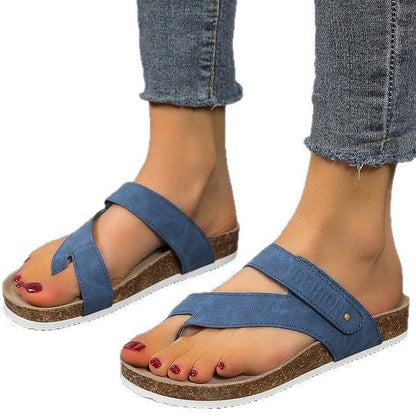 Damen Zehentrenner Komfortabel Kork Design Modern