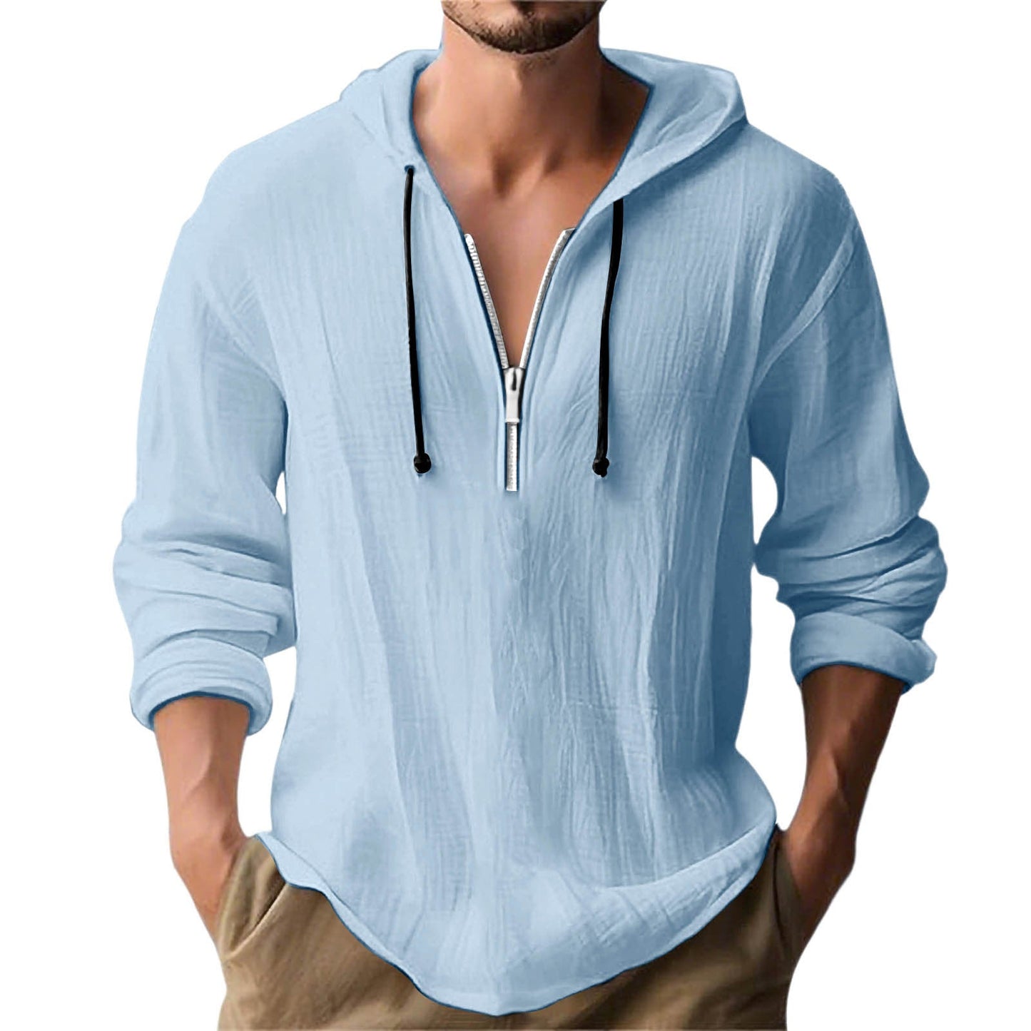 Herren Kapuzenpullover Lässig mit Reißverschluss