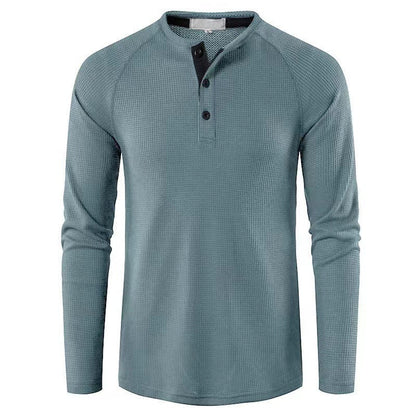 Herren Baumwollshirt Langarm Strukturiert Modern