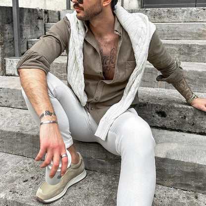 Herren Denim Hemd Lässig Modern Schnitt