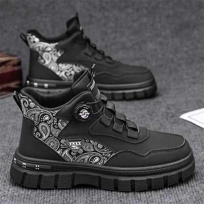 Damen Sneaker High-Top Paisley Muster Schnellschnürsystem