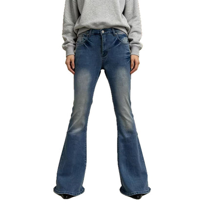Damen Hoch-Taillierte Flare Jeans Elegant
