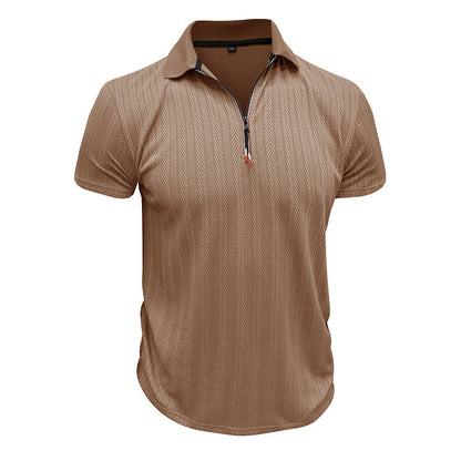 Herren Poloshirt Modern Zippverschluss Slim Fit