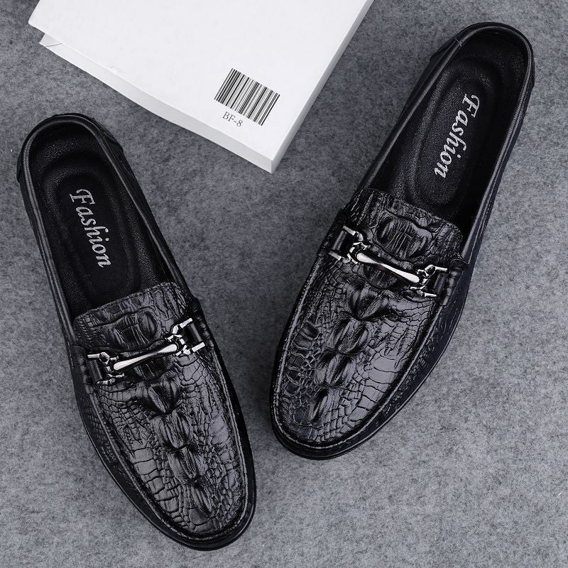Herren Mokassins aus Leder Elegant Schwarze Luxus Schuhe