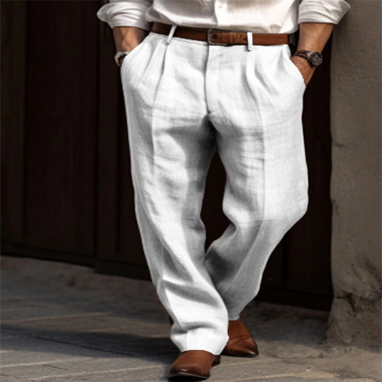 Herren Leinenhose Elegant Bequem Mit Komfortpassform