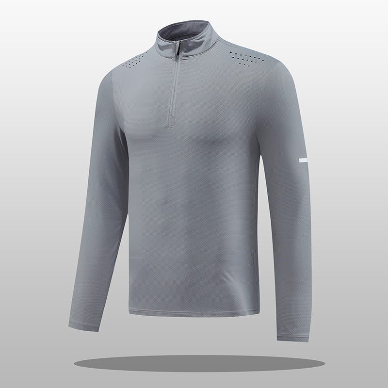 Herren Langarmshirt Atmungsaktiv Reißverschluss Funktionsshirt