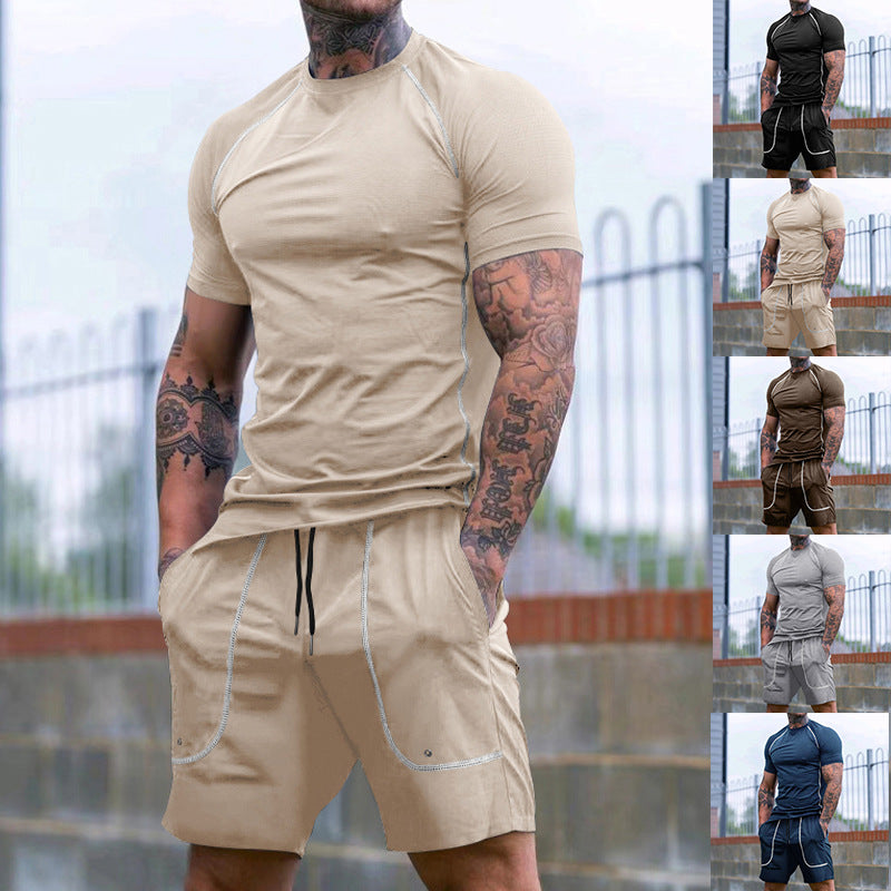 Herren Kurzarm Anzug Sportlich Modern mit Taschen - BerlinGlamour