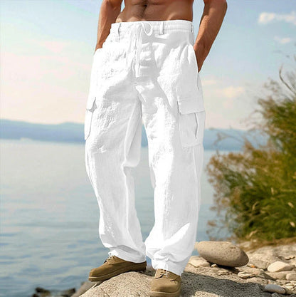 Herren Leinenhose Lässig Bequem Cargo Style - BerlinGlamour