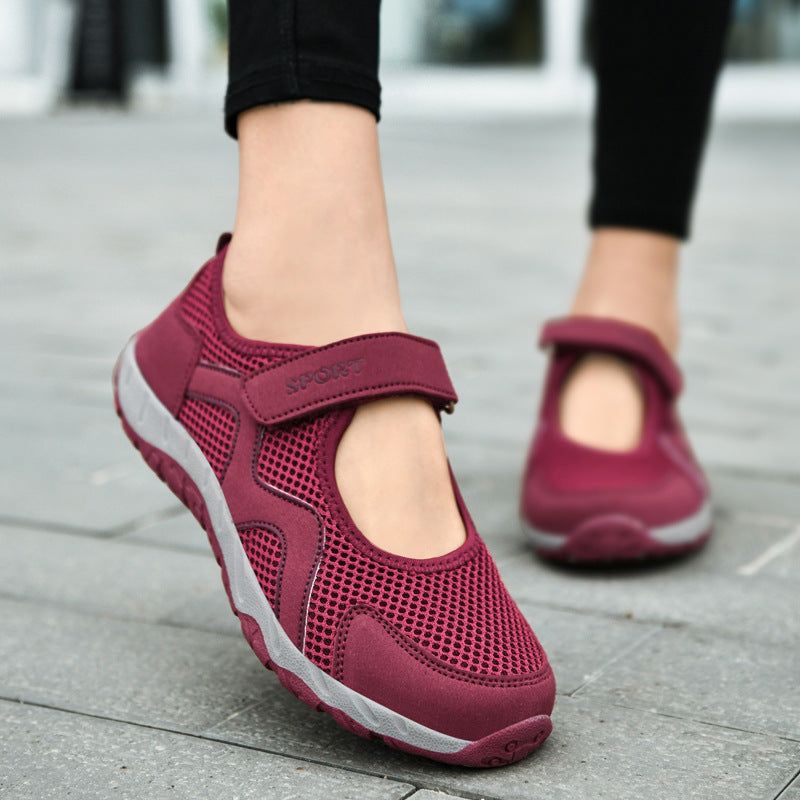 Damen Sneaker Sportschuhe mit Klettverschluss Bequem