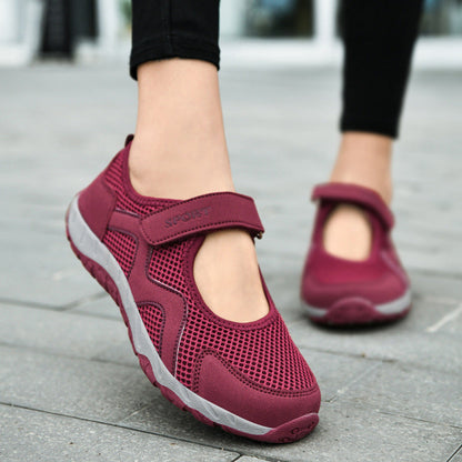 Damen Sneaker Sportschuhe mit Klettverschluss Bequem