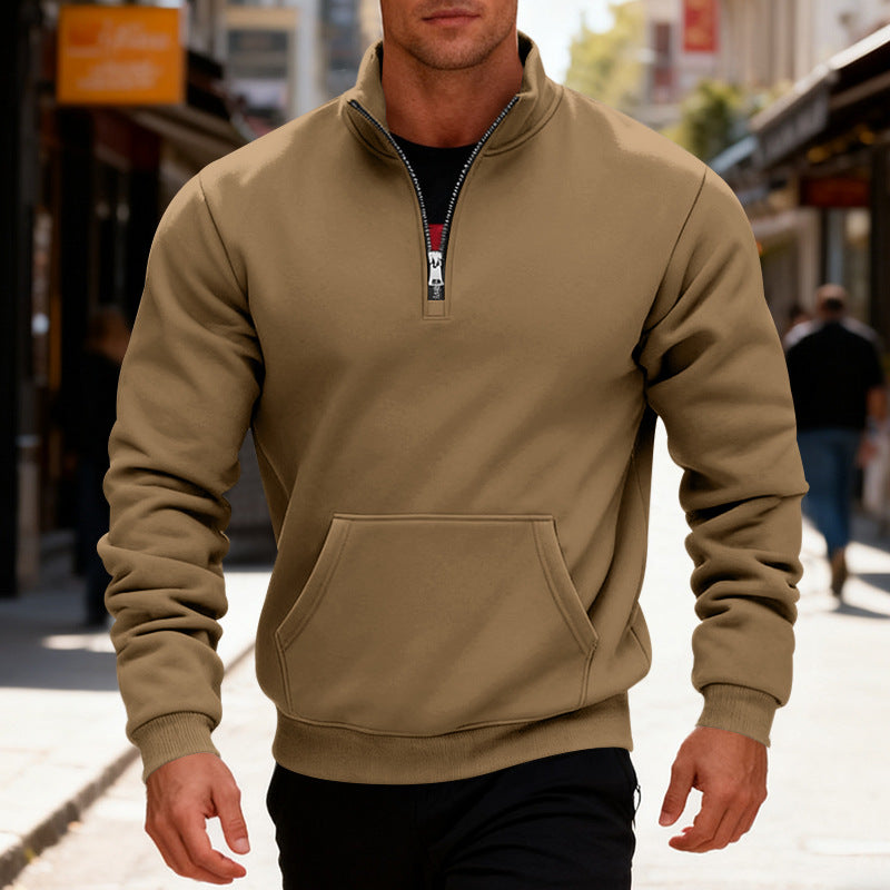 Herren Fleecejacke Halbzipp Reißverschluss Warm