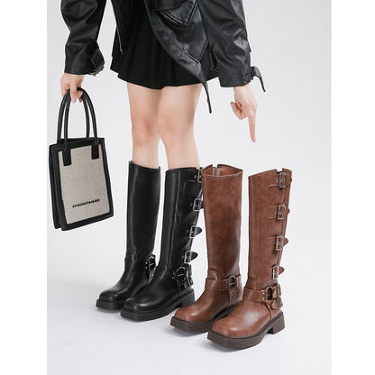 Damen Stiefel Robust Schnallen Verstellbar Wintermodell - BerlinGlamour
