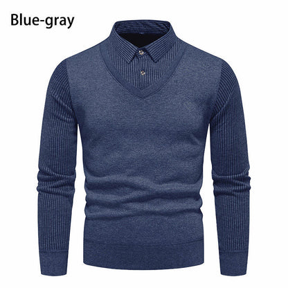 Herren Strickpullover V-Ausschnitt Modern Rippenmuster