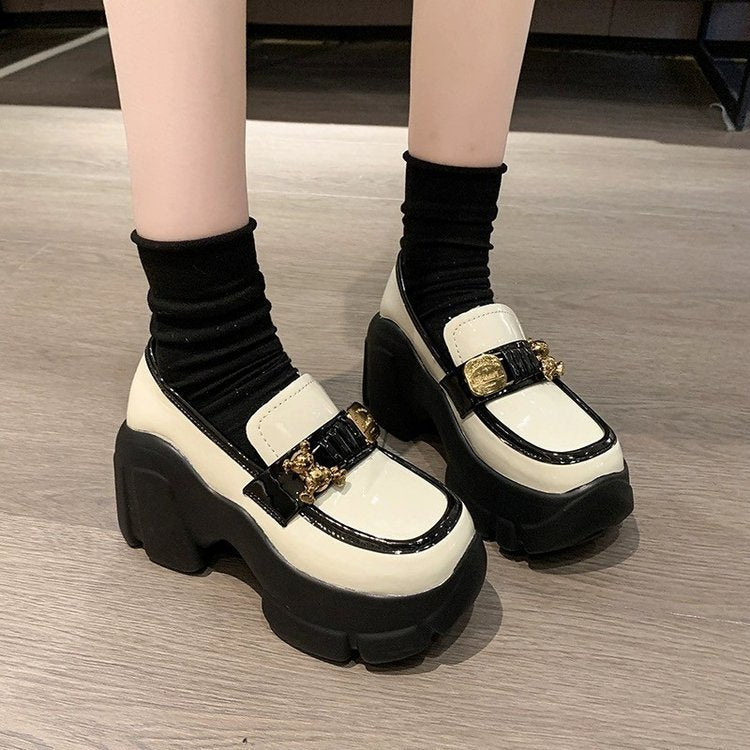 Damen Plateauschuhe Glänzend Plateau Schuhe Modisch - BerlinGlamour
