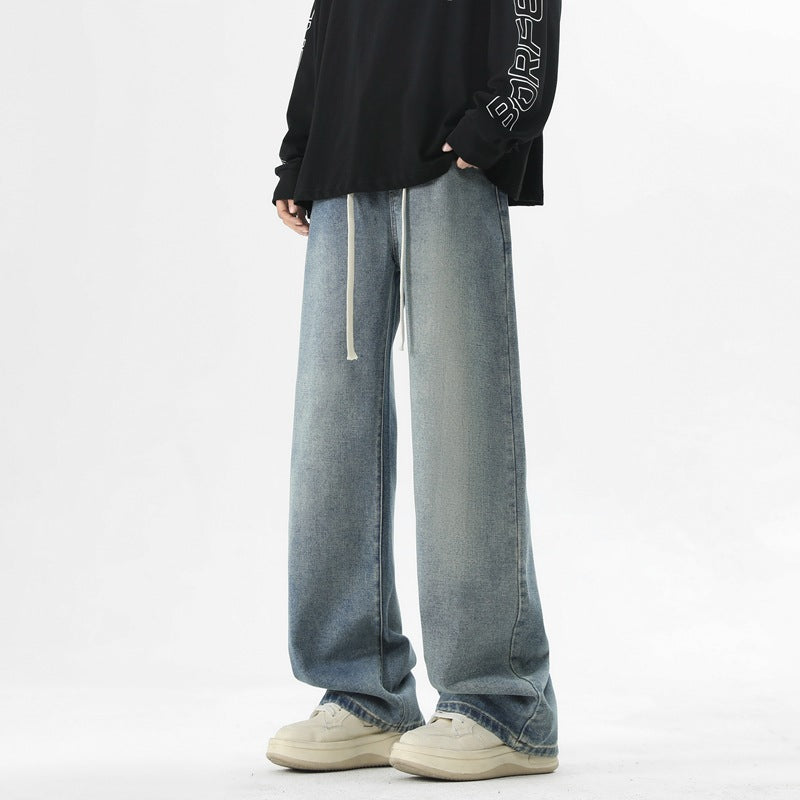 Herren Jeanshose Oversized Mit Verstellbarem Bund