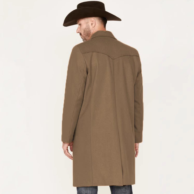Eleganter Herren Überzieher Mantel Klassisch Schwarz