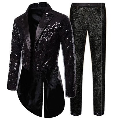 Glamour Herren Anzug Set Glitzernd Pailletten
