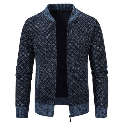 Herren Strickjacke Modern Asymmetrisch Reißverschluss