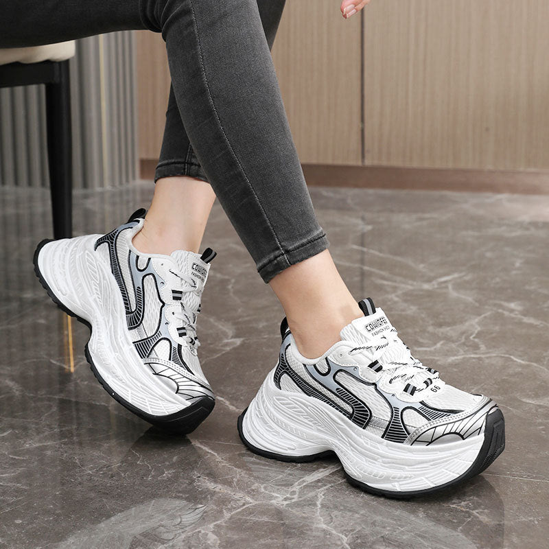 Damen Sneaker Chunky Bequem Laufsohle Modisch