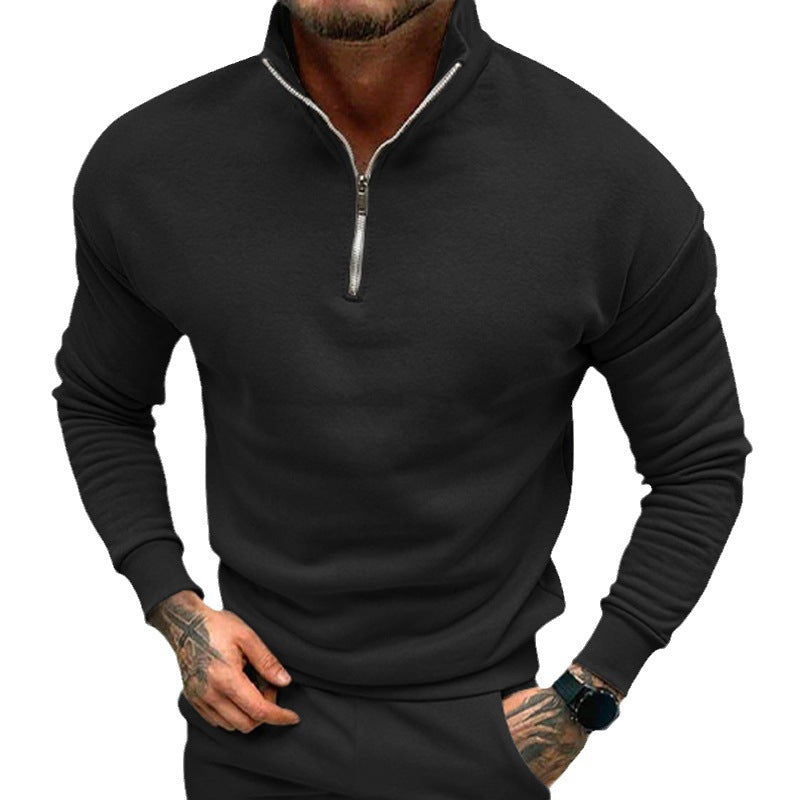 Herren Pullover Kurz Reißverschluss Elastisch Sportlich - BerlinGlamour