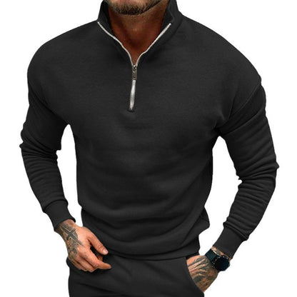 Herren Pullover Kurz Reißverschluss Elastisch Sportlich - BerlinGlamour