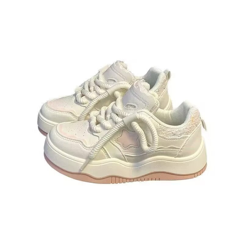 Damen Sneaker Plattform Schuhe mit Sternen Moderne Mode