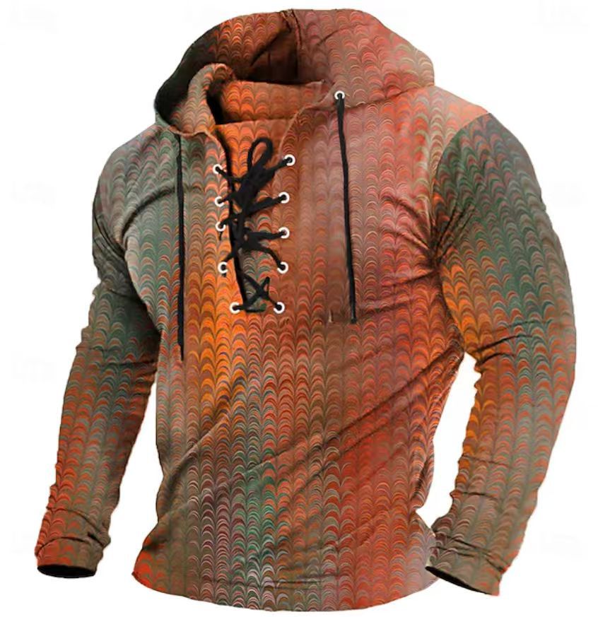 Herren Sweatshirt Hoodie Wabenmuster Trendig Modern
